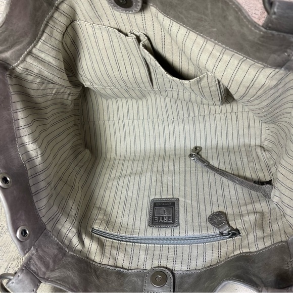 Frye Melissa Shoulder Tote Bag Ice Gray - Picture 7 of 13